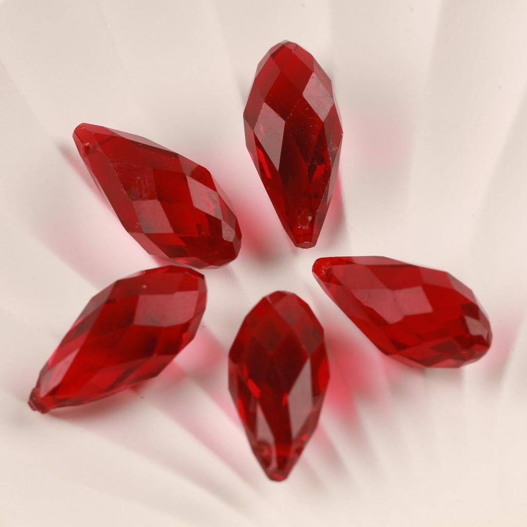 10pcs Teardrop Faceted Crystal Glass Beads Loose 12x25mm Drilled Pendant Drops  Crafts Beads for DIY Jewelry Making  Accessories