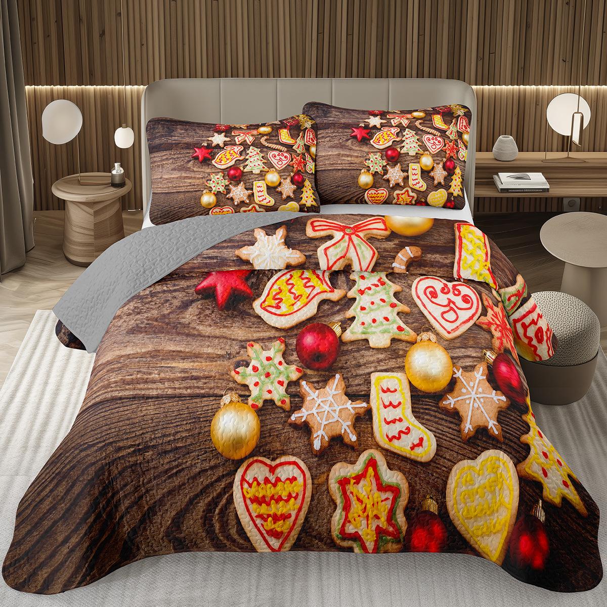 

Comforter Christmas Set Twin King Sizegingerbread Man Snowman Quilt Set For Kids Boys Girlsxmas Christmas Bedding Set Comforter (quilt)-EU Single(135*200cm)3pcs