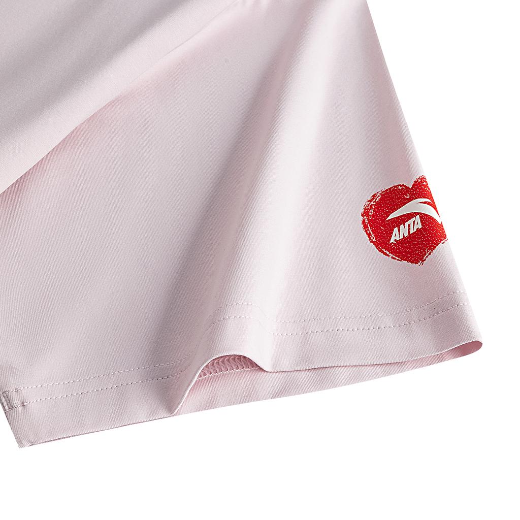 Anta Life Series Short Sleeve Knitted T-Shirt Summer 2026 Unisex Tops Clear-Water-Pink 972628114-3