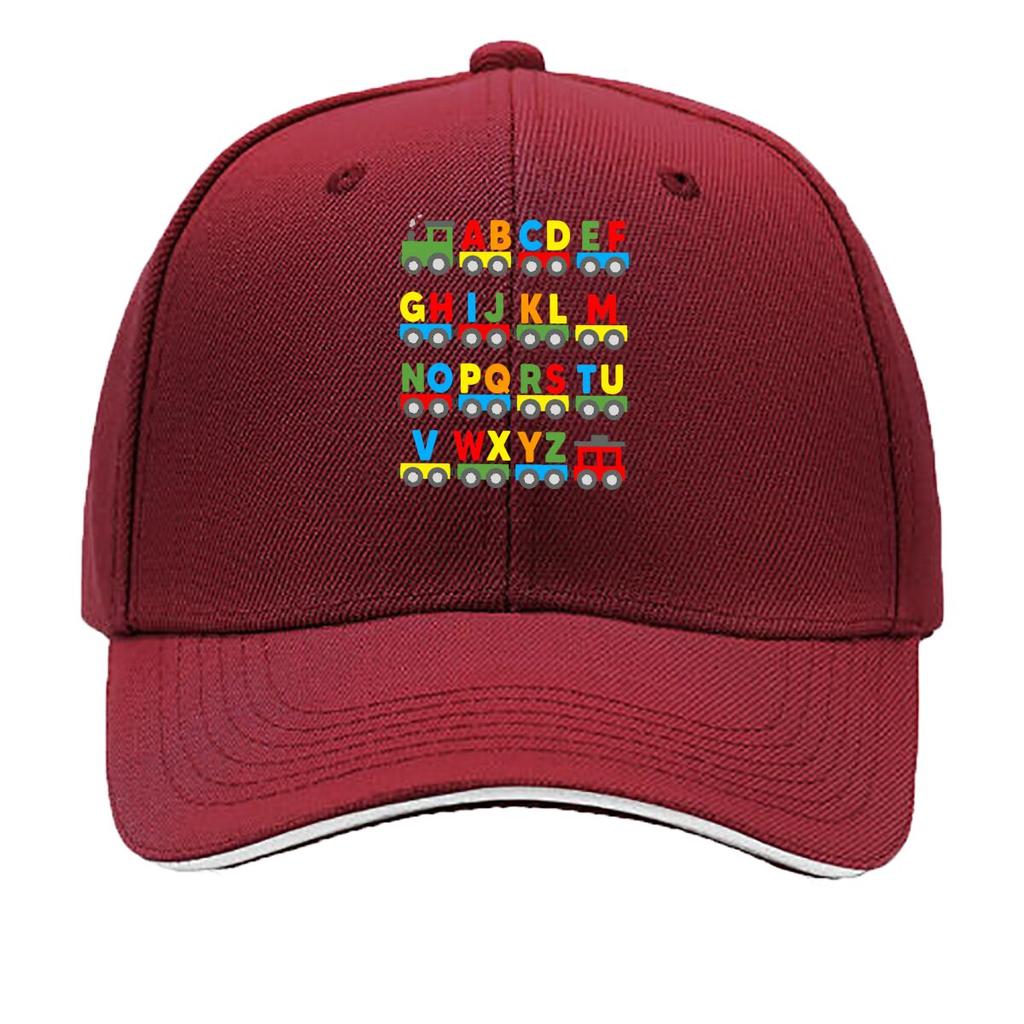 Alphabet Train ABCDEFGHIJKLMNOPQRSTUVWXYZ Colorful s Learning Design Sandwich Baseball Cap Unisex Women Sun Cap