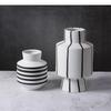 Black and White Striped Ceramic Vase Desktop Ornaments Flower Arrangement Living Room Aesthetic Decoration