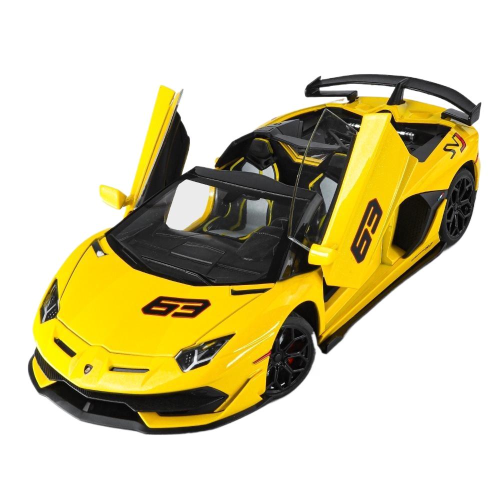 

1/18 Lamborghini Aventador SVJ63 Removable Convertible Version Supercar Alloy Diecast Model Car Auto Parts Sales Store Interior Collection жёлтый