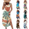 Women's Hawaiian Print Sleeveless Maxi Dress Loose Fit Casual Summer Dress