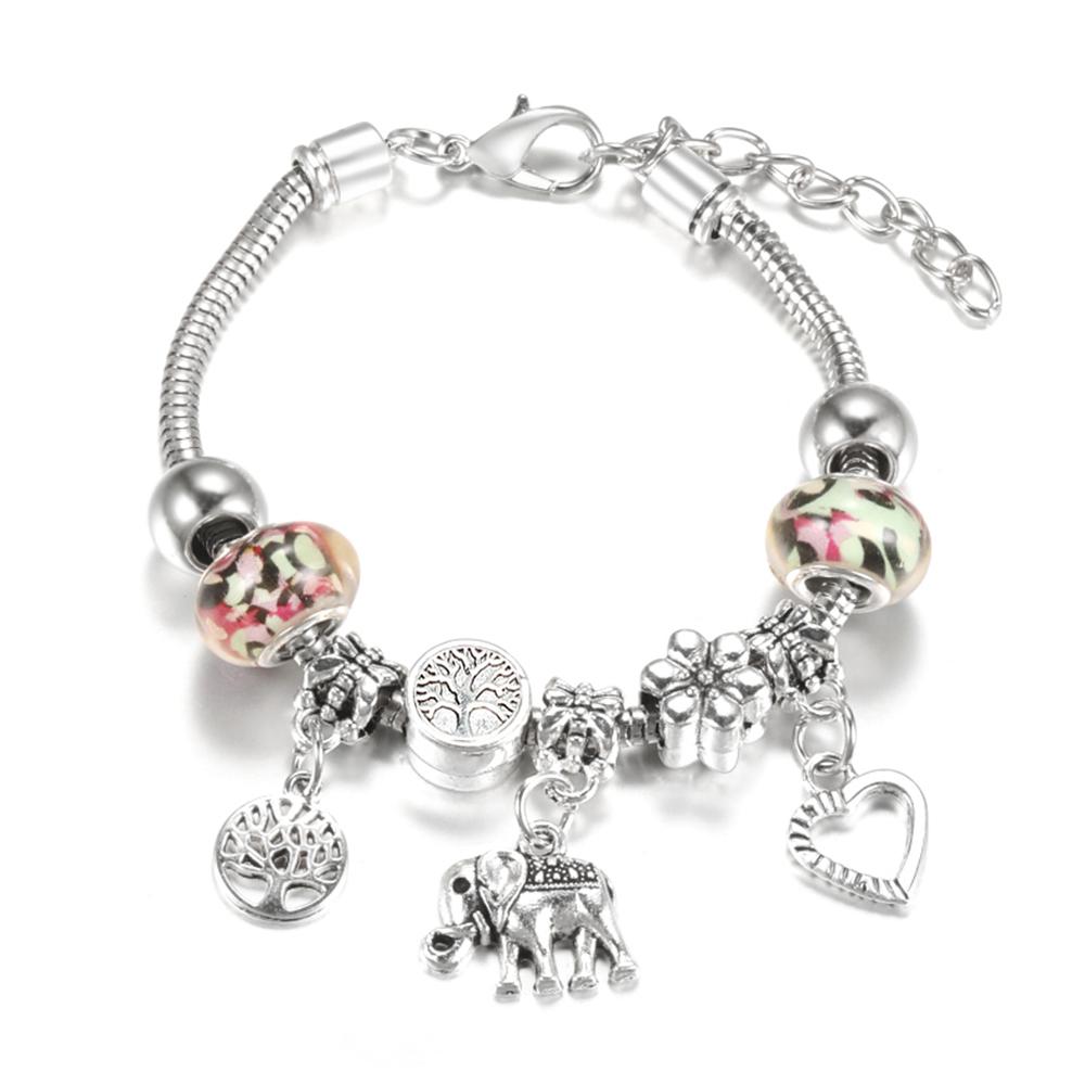 

Fashion Glamour Bangle Jewelry 6 Colors Metal Lobster Buckle Snake Chain Beaded Bangles For Women Summer Bracelet Romantic Gift 65MM Adjustable