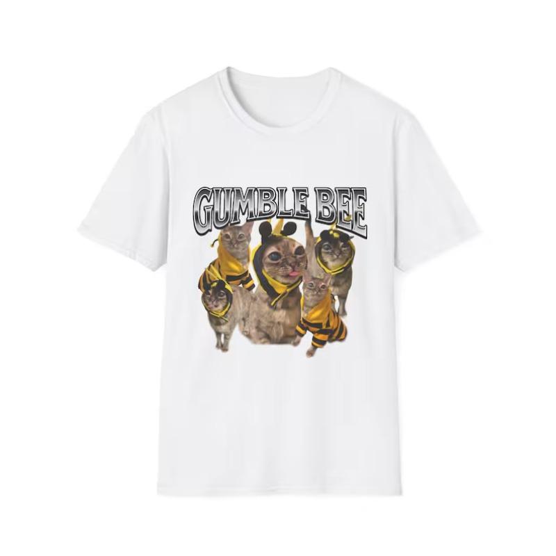 Lustiges Meme Ich Liebe Gumbus Katze Herren Damen T-Shirt Streetwear Oversized Lässig Geschenk Y2K Baumwolle Vintage T-Shirt Kurzarm lockeres Oberteil