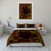 Golden Floral Pattern Frame. Bedding Sets Duvet Cover Sets Duvet Covers Pillowcases(1 * Duvet Cover 2 * Pillowcases Without Duvet Insert)