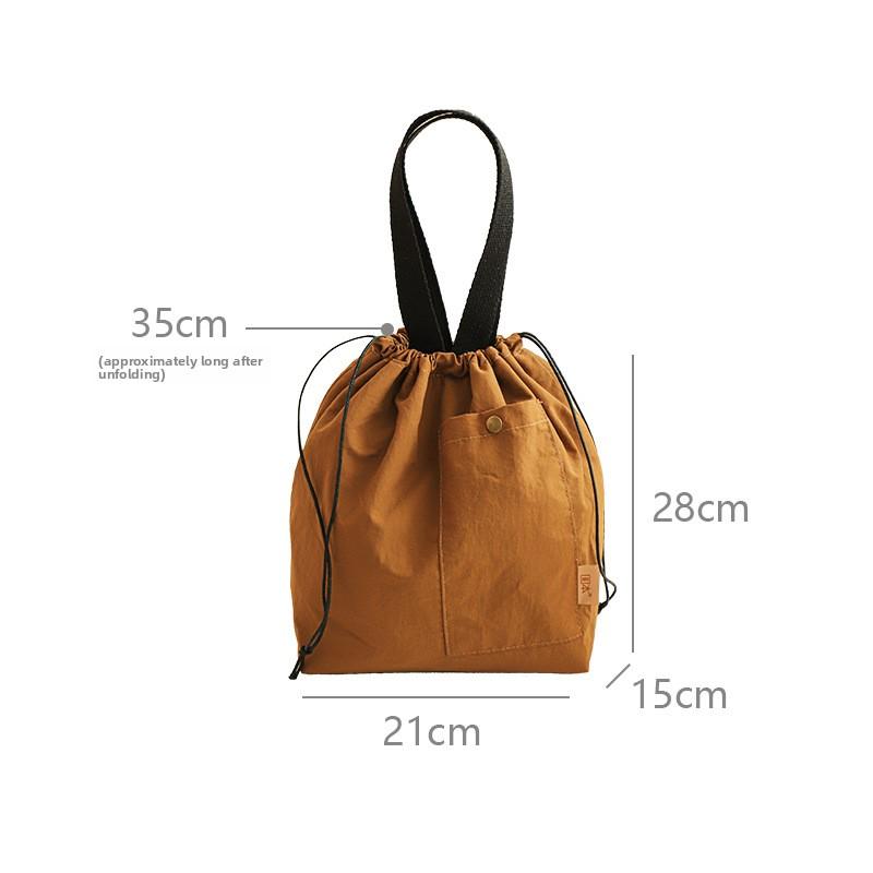 

Outdoor Nylon High-Value Waterproof Handbag Portable Lunch Bag Office Worker Insulated Lunch Bag Student Bento Bag кофейный