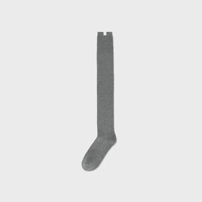 W Ribbed Over-the-Knee Socks (GRAY)