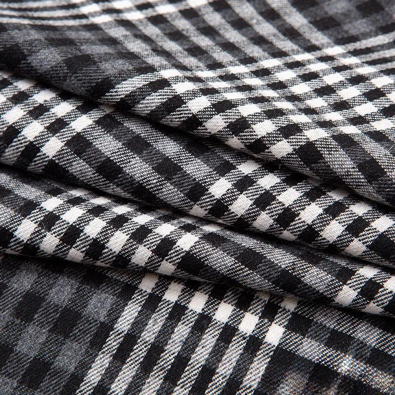 100x145cm Cotton Autumn/winter Cartoon Floral Tweed Flannel Plaid Shirt Fabric Fine Frosted Soft Cloth Yarn-dyed Garment Fabric