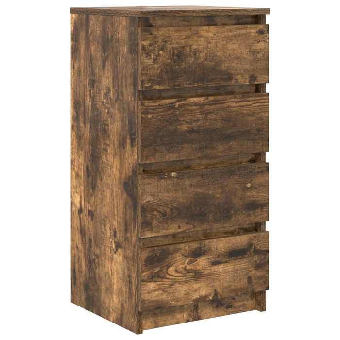 VidaXL Buffet chêne fumé 37,5x35x76 cm bois d'ingénierie, meuble de rangement, meuble de rangement de cuisine, meuble de 861755
