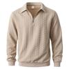 Lässiger Herren Pullover, Neuer Frühling Herbst Revers Langarm Strickware für Outdoor Freizeit Halber Reißverschluss Handel