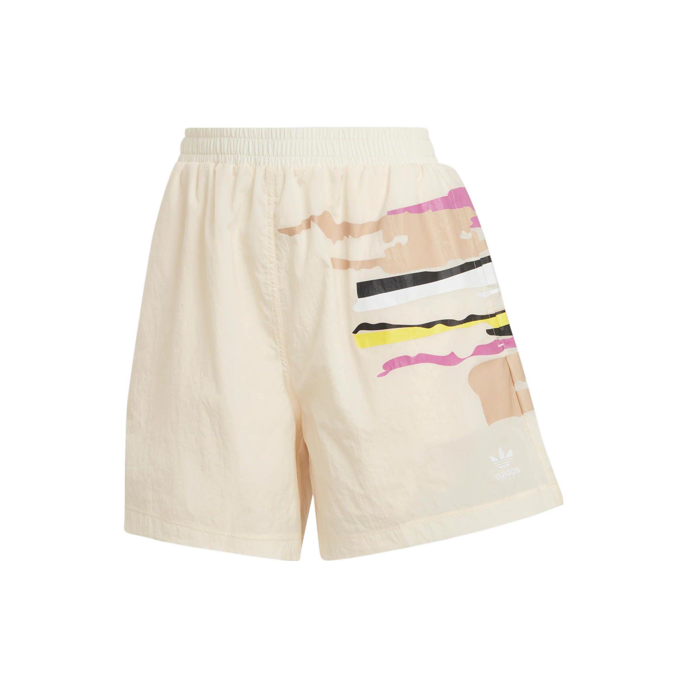 Adidas Originals Abstract Pattern Printed Loose Sports Shorts Women shorts Off-White HK5197 XS