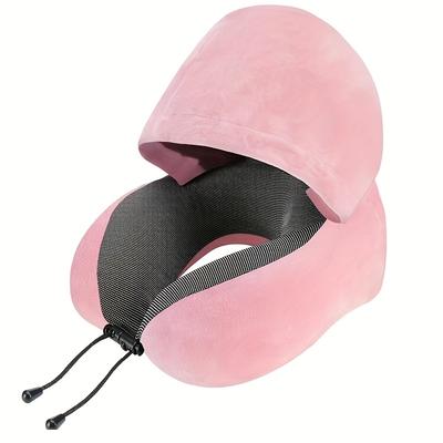 [Cuscino da Viaggio a Forma di U] Cuscino da Viaggio a Forma di U Regolabile con Cappuccio | Morbidezza Media, Lavabile, Design Ergonomico, Cuscino di Supporto per il Collo per l'Uso in Aereo