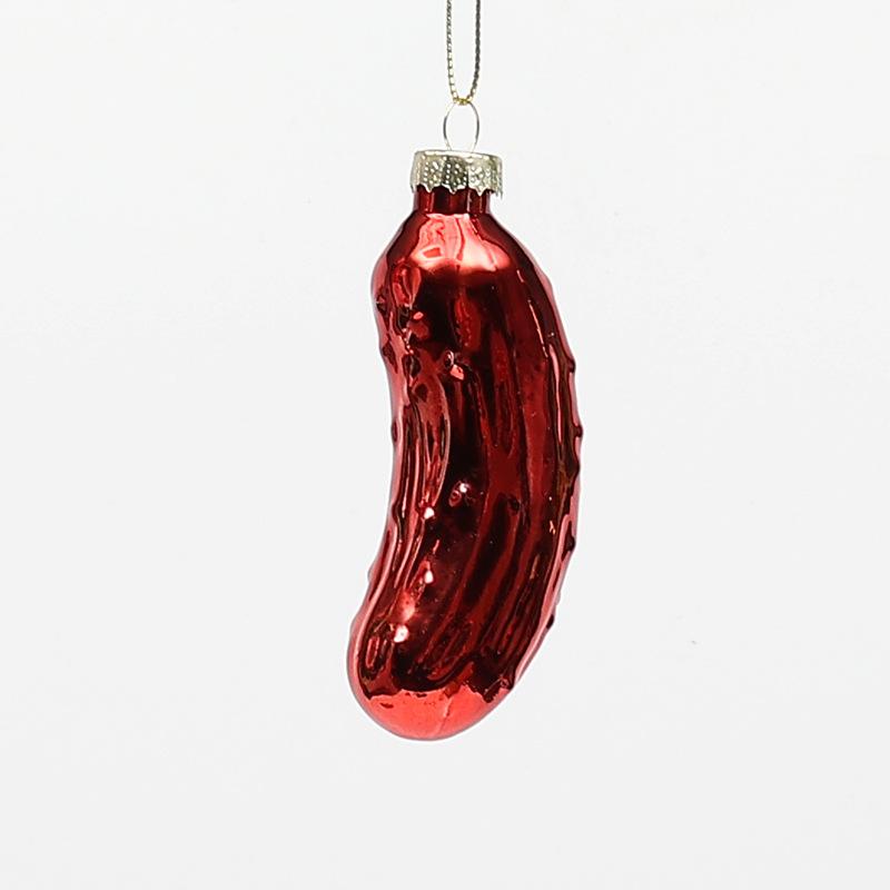 1 Stück Weihnachtsbaumhängeornament Glas Gurkenanhänger Kreative eingelegte Gurke Weihnachtsbaumdekor Anhänger
