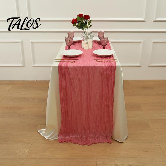 Everyday Use Tablecloth Cheesecloth Table Runner, Boho Rustic Farmhouse Gauze Long Sheer Themed Party Runner Fabric for Wedding Tea Baby Shower