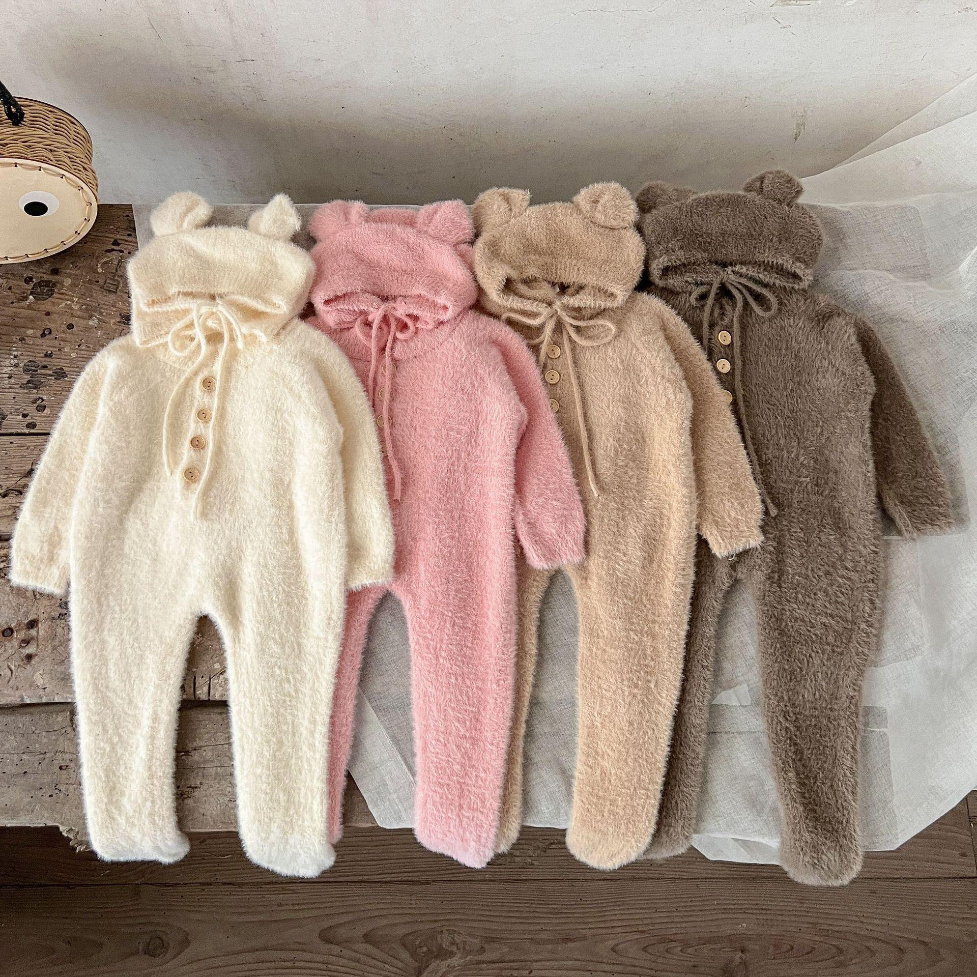 

Baby Winter Fleece Bear Romper Suit 80cm сірий колір