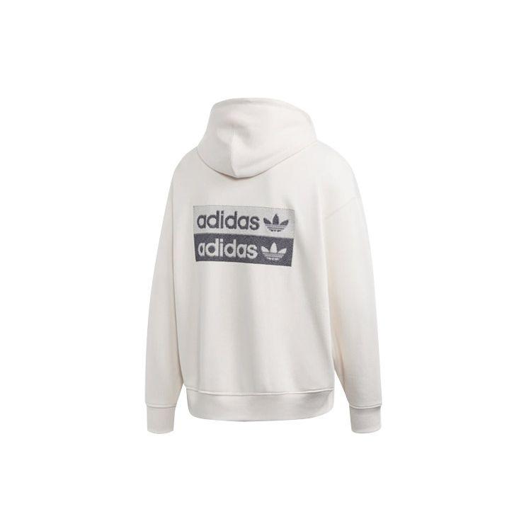 Adidas Originals R.Y.V. Double Layer Logo Vintage Hoodie Men Tops White ED7123