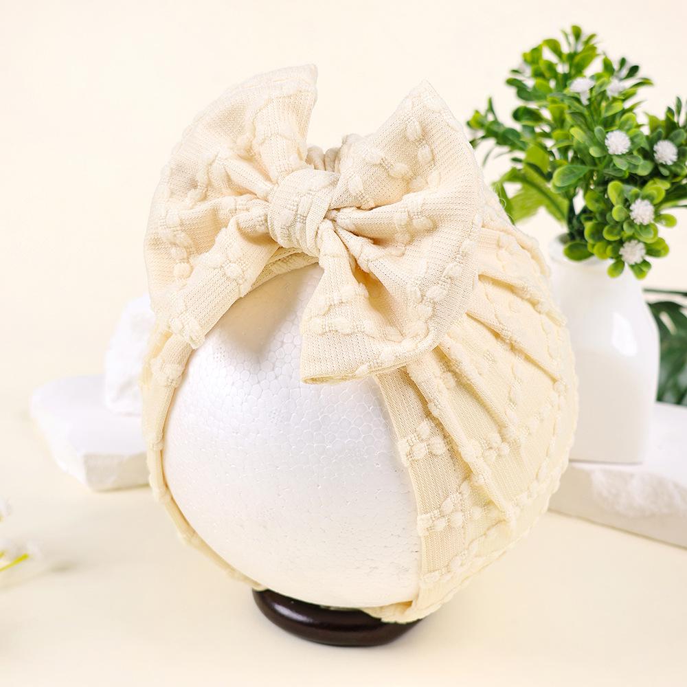 Chapeau Bébé Traversant Noeud - Mignon Chapeau Fleur Bébé avec Design Couleur Unie