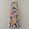Cute Flower Kitchen Household Oil-Proof Cooking Apron For Women Children Men Kitchen Waterproof Adult Coffee Baking Accessories