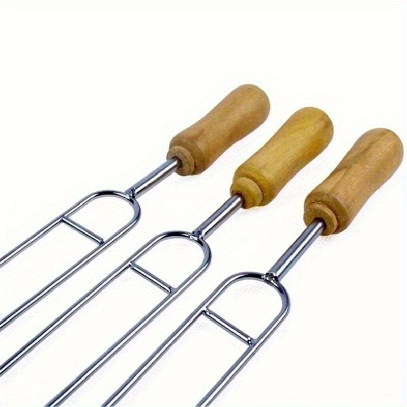 6 Teile/satz Grill Werkzeuge Edelstahl Fleisch Grill U Form Gabel Kochen Im Freien Mais Halter BBQ Gabel Werkzeug