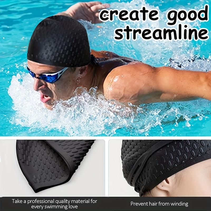Silicone Swimming Caps Large Size Long Hair Ear Protection Swim Caps For Unisex Elastic Pure Color Swimming Cap Pool Accessories