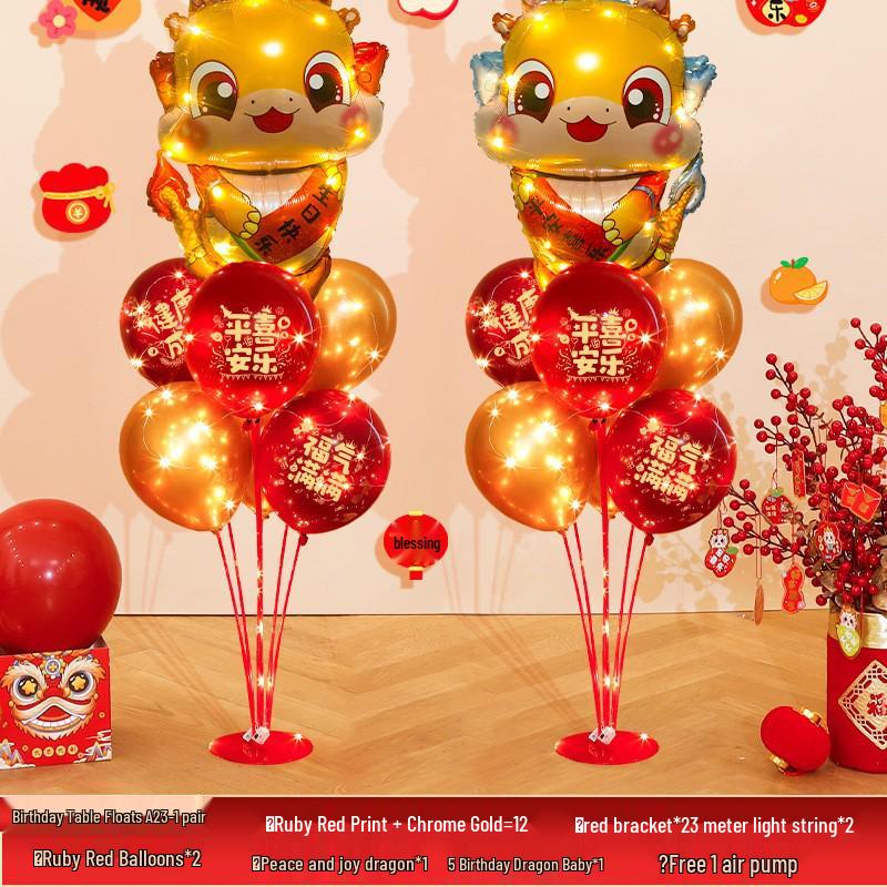 Red Party Birthday Balloon Decorations for Children's Milestones: Full Month, 100 Days, First Birthday