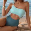 Color-matching Hollow-out One Shoulder Sexy Swimsuit Bikini