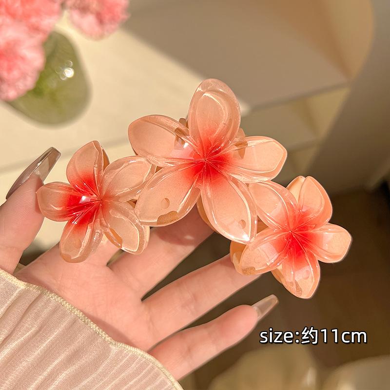 1pcs/2pcs Candy Colors Large Flower Hair Clip for Women Elegant Temperament Shark Clip able Girl Hair Claw