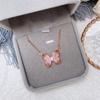 Butterfly Pendant Necklace Gold Color Box Chain for Women Daily Party Jewelry