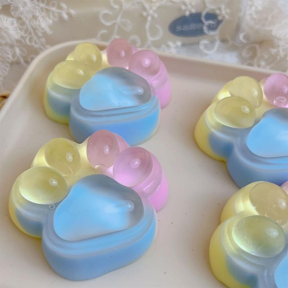 Handmade Small Cat Paw Squishies for Stress Relief Kawaii Rainbow Cat Paw Taba Squishy Toys Squeeze Stress Balls for Adults