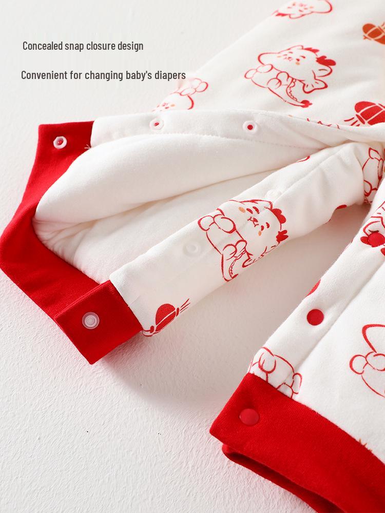 Newborn Winter Jumpsuit - Padded and Warm for Chinese New Year, Boys and Girls, Full Moon 100 Days