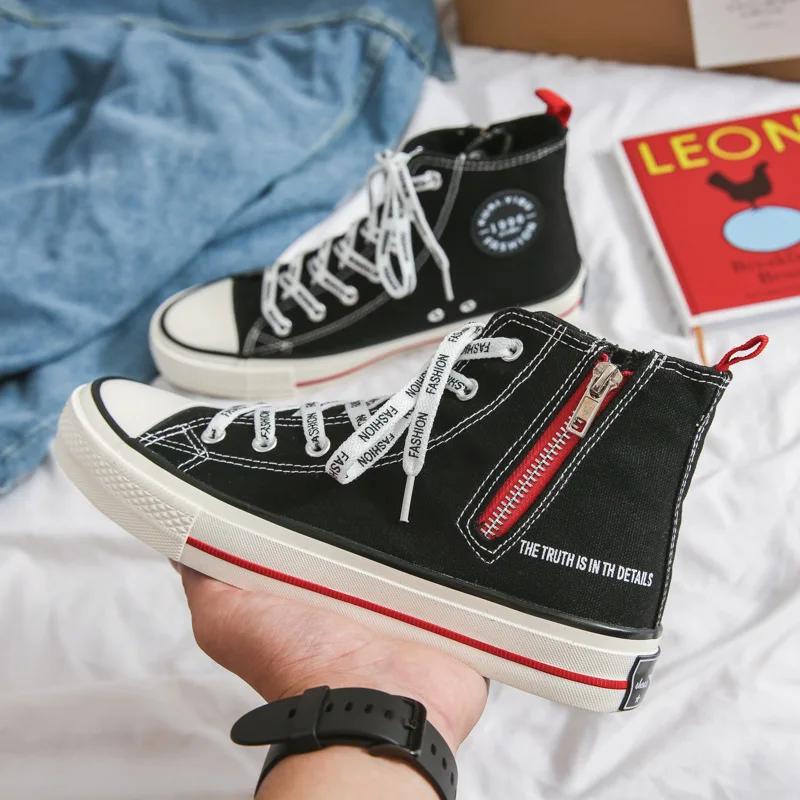 

2025 Unisex Women Men Canvas Shoes Authentic Classic Designer High Top Canvas Vulcanize Shoes Athletic Sneakers Zapatos Casuales 39