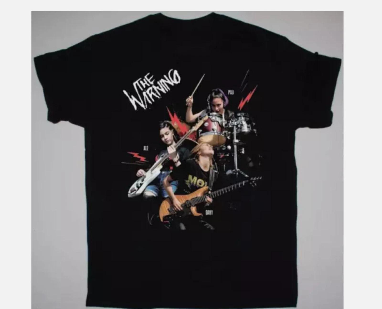 

The Warning Band Black 100% Cotton T-shirt Mens Tees Top Cotton Unisex For Men Women L