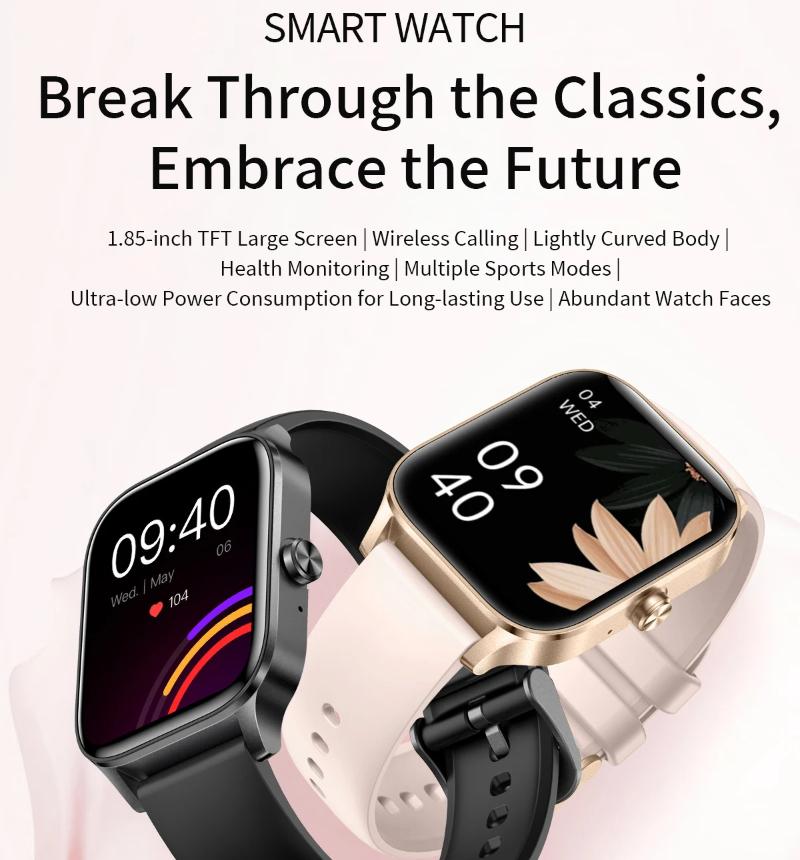 2025 Neue Mode Smartwatch Damen 1,85" HD-Bildschirm Benutzerdefiniertes Zifferblatt Gesundheitsmonitoruhr für Frauen Bluetooth-Anruf Sport-Smartwatches