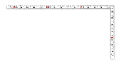 Shinwa Sokutei Flat Curved Same Size On Both 11175 Ruler, White, 1.5 Shaku, Sides,