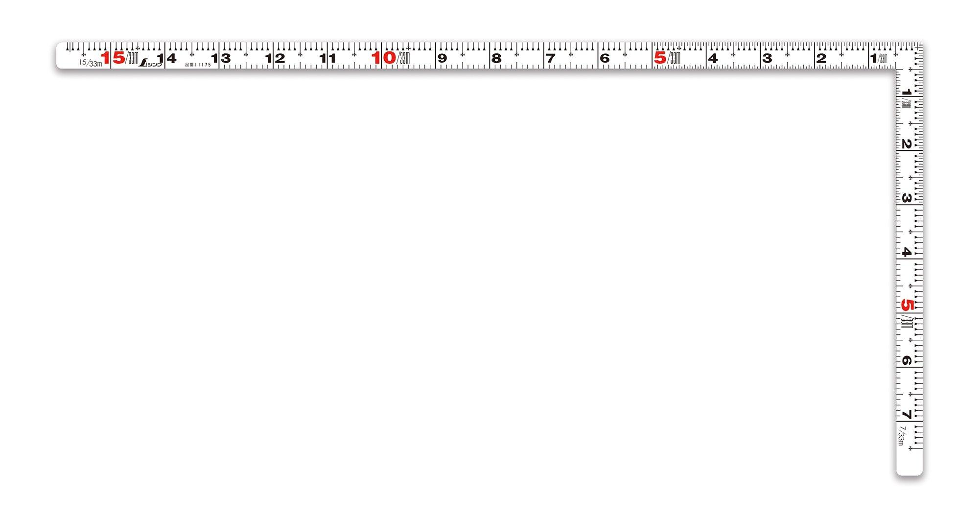 

Shinwa Sokutei Flat Curved Same Size on Both 11175 Ruler, White, 1.5 Shaku, Sides, белый