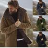 Mens Winter Warm Faux Fur Lined Cotton Coat Slim Fit Casual Overcoat With Notched Collar