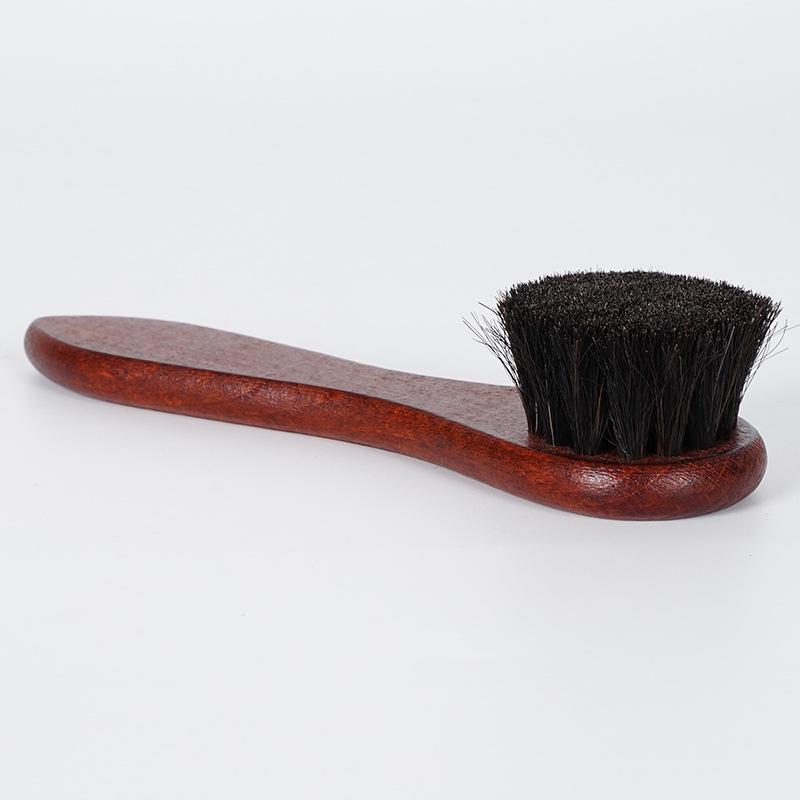 Beech Wood Horsehair Shoe Brush with Soft Bristles 15cm x 4.2cm x 3.2cm