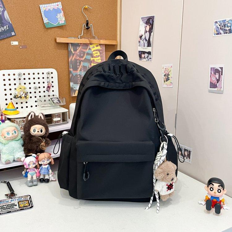 Schoolbagins High value, lightweight embroidery, solid color, large capacity, versatile schoolbag, junior high school student, college student
