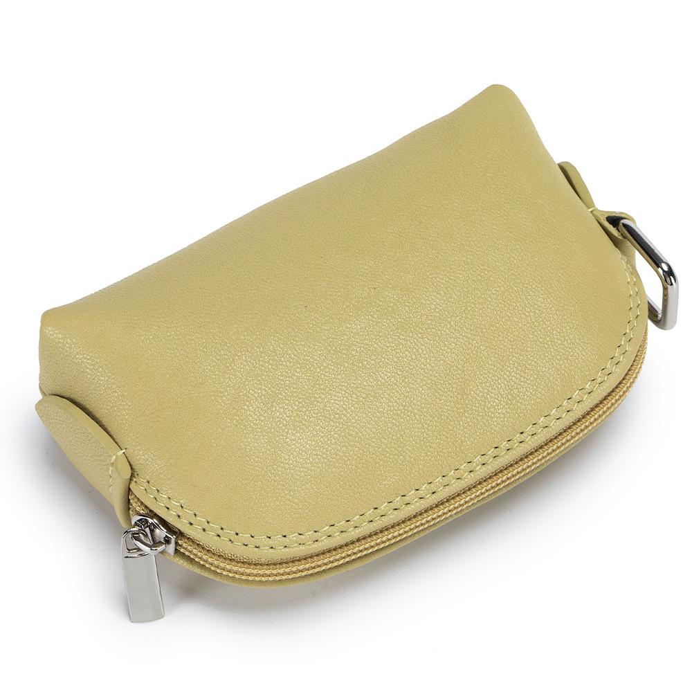 Mini shell change bag women's new Japanese vegetable tanned cowhide niche coin bag portable zipper storage bag