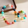 Collier Rond en Acrylique Perlé Style Bohème Chaîne de Cou Élastique pour Femmes