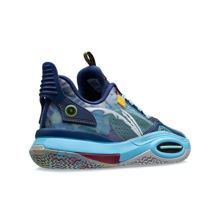 Li Ning All City 10 Slip Resistant Cushioning Abrasion Resistant Low top Basketball Shoes Navy Teenagers ABPS059-2