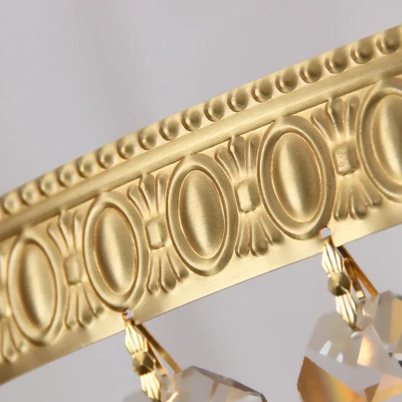 Light Luxury Atmosphere Full Copper Crystal Ceiling Lamp Living Room Bedroom Dining Cloakroom Warm Lamp