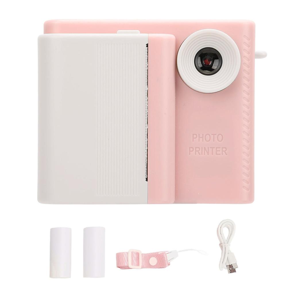 Kids Print Camera with 3 Rolls Printing Paper HD Dual Lens Photo Video Recorder for Outdoor Game