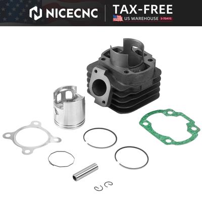 (US Stock) Scooter 47mm 70cc Big Bore Cylinder Head Kit For Minarelli Engines 50cc 2-Stroke 40QMB Yamaha JOG Jonway Jmstar Sunl