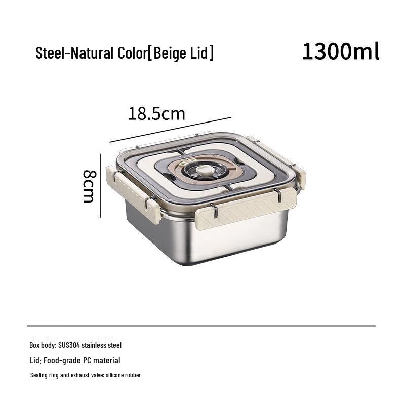 Stackable Stainless Steel Square Food Container with Handle