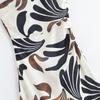 Kaslead New Women clothes Western Style Fashion Simple Slimming Sloping Shoulder Leaves Print Dress