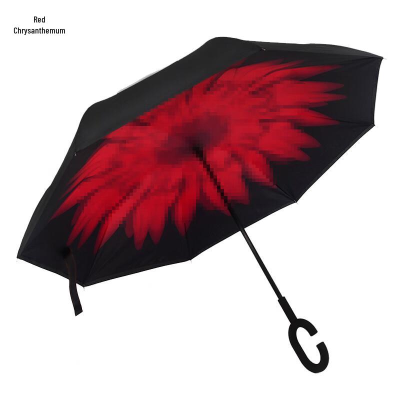 Hands-Free C-Handle Double Layer Inverted Umbrella