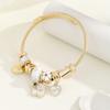 Hot Sale Alloy Bracelet with Rhinestone Love Pendant Fashionable Beaded Bangles for Gift