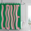 Ins Style Bathroom Soft Cloth Shower Curtain Abstract Geometric Pattern Design Waterproof Bathroom Door Curtain Decoration